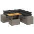 Set de muebles de jardín 6 pzas y cojines ratán sintético