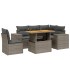 Set de muebles de jardín 6 pzas y cojines ratán sintético