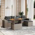 Set de muebles de jardín 6 pzas y cojines ratán sintético