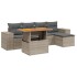Set de muebles de jardín 6 pzas y cojines ratán sintético