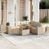 Set sofás de jardín 7 piezas y cojines ratán sintético