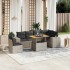 Set de sofás de jardín 7 piezas con cojines ratán PE