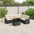 Set de comedor de jardín 7 pzas y cojines ratán sintético