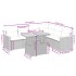 Set de comedor de jardín 7 pzas y cojines ratán sintético