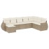 Juego de sofás de jardín con cojines beige 8 pzas ratán