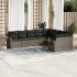 Set de muebles de jardín 9 pzas y cojines ratán sintético