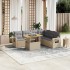 Set sofás de jardín 7 piezas y cojines ratán sintético