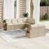 Set sofás de jardín 7 piezas y cojines ratán sintético