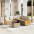 Set sofás de jardín 7 piezas y cojines ratán sintético