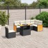 Set de comedor de jardín 7 pzas y cojines ratán sintético