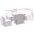 Set de comedor de jardín 7 pzas y cojines ratán sintético