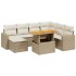 Juego de sofás de jardín con cojines beige 8 pzas ratán