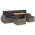 Set de muebles de jardín 6 pzas y cojines ratán sintético