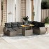 Set de muebles de jardín 9 pzas y cojines ratán sintético