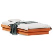 Estructura de cama LED madera maciza pino marrón cera 90x190 cm