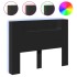 Cabecero de cama con luz LED negro 140x16,5x103,5