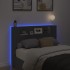 Cabecero de cama con luz LED negro 140x16,5x103,5