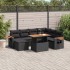 Set de sofás de jardín 8 piezas y cojines ratán sintético