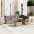 Set sofás de jardín 7 piezas y cojines ratán sintético