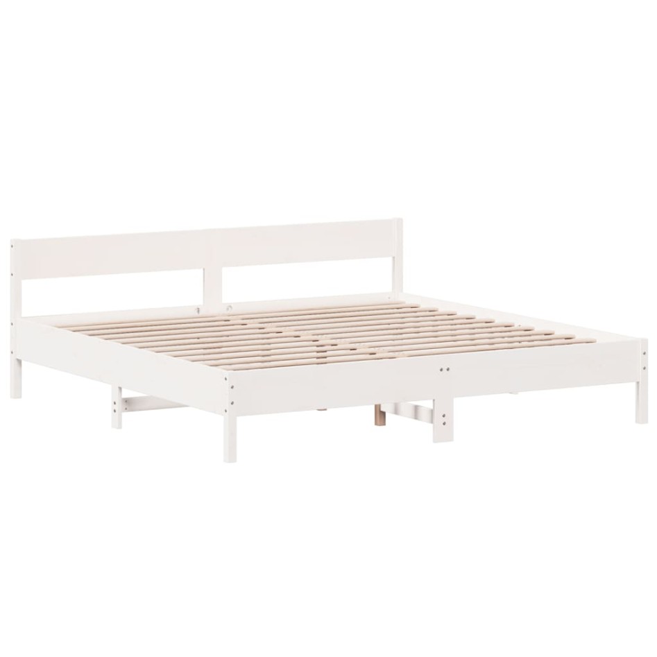 Cama sin colchón madera maciza de pino blanca 180x200