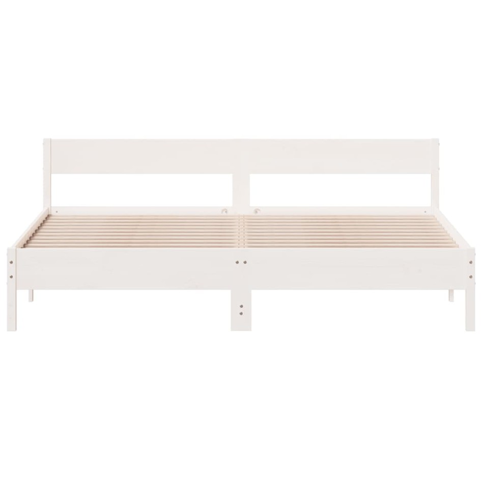 Cama sin colchón madera maciza de pino blanca 180x200