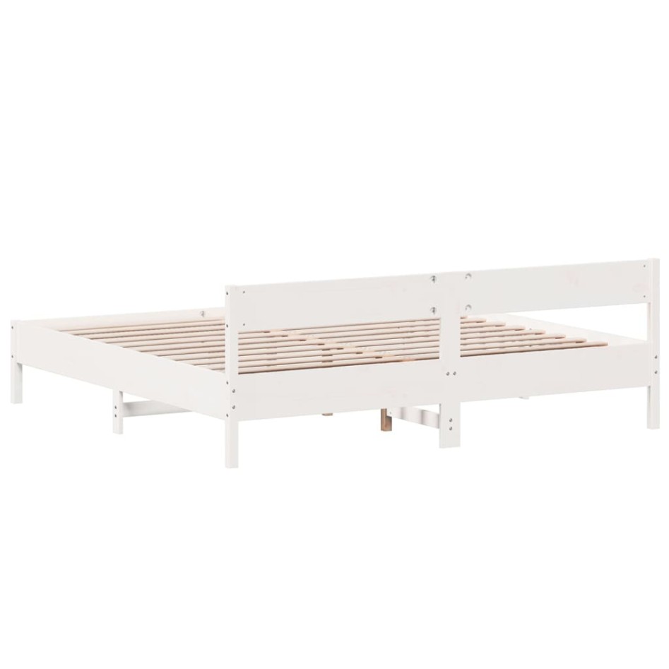 Cama sin colchón madera maciza de pino blanca 180x200