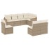 Juego de sofás de jardín con cojines beige 8 pzas ratán