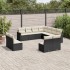 Set de sofás de jardín 11 pzas y cojines ratán sintético