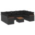 Set de sofás de jardín 10 pzas cojines ratán sintético