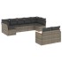 Set de muebles de jardín 9 pzas y cojines ratán sintético
