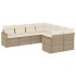 Juego de sofás de jardín con cojines beige 8 pzas ratán