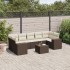 Set sofás de jardín 8 piezas y cojines ratán sintético