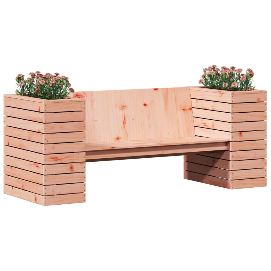 Banco con jardineras madera maciza Douglas 167,5x60x65
