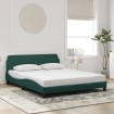 Estructura cama sin colchón terciopelo verde oscuro 160x200 cm