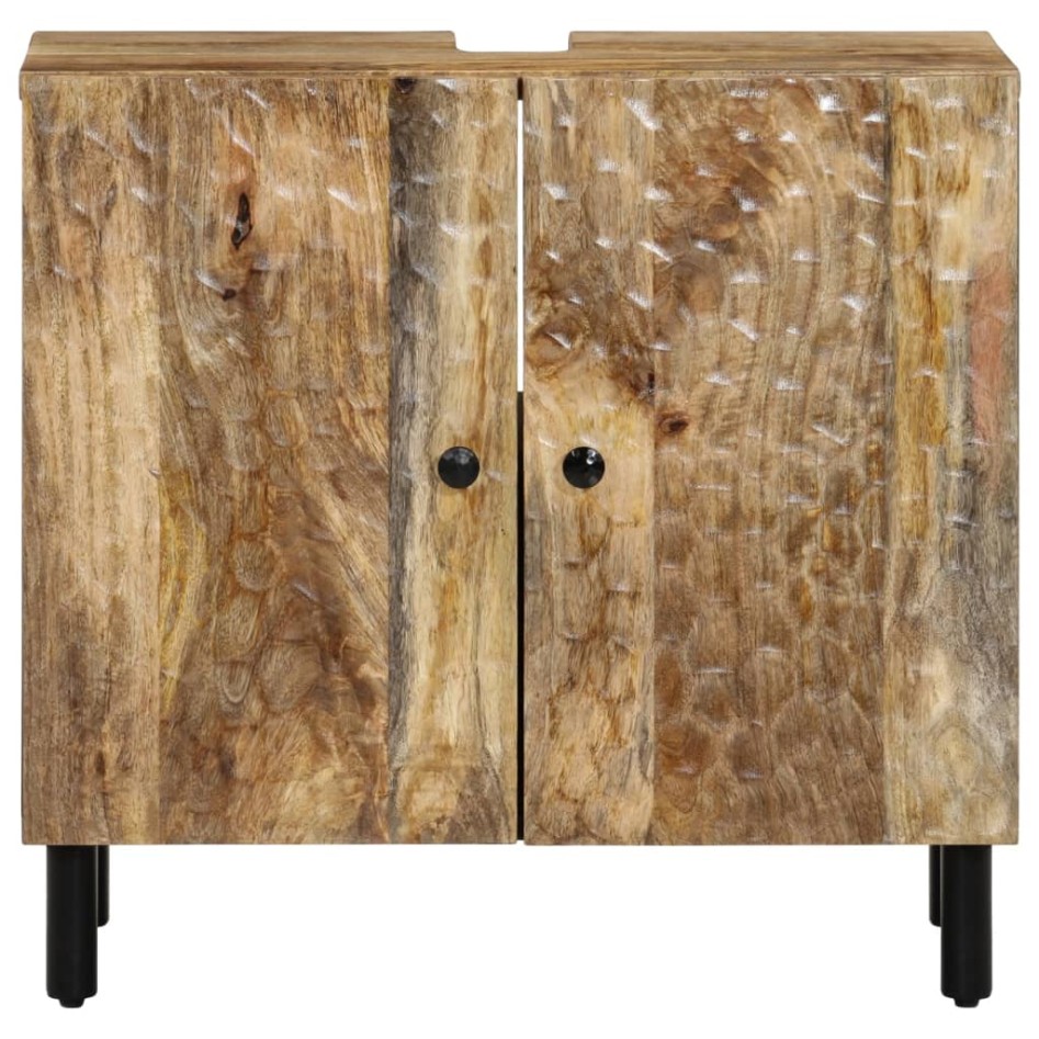 Armario de lavabo para baño madera maciza de mango 62x33x58