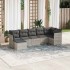 Set de sofás de jardín 7 pzas con cojines ratán PE gris