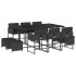 Set de comedor jardín 11 pzas con cojines ratán sintético