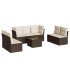 Set sofás de jardín 8 piezas y cojines ratán sintético