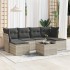 Set de sofás de jardín 7 pzas con cojines ratán PE gris