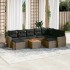 Set de sofás de jardín 10 pzas con cojines ratán sintético