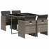 Set comedor de jardín 5 piezas con cojines ratán sintético
