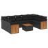 Set de sofás de jardín 10 pzas cojines ratán sintético