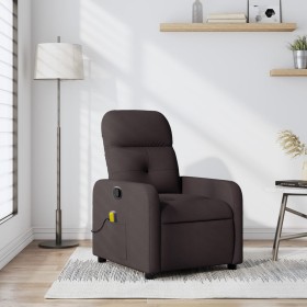 Sillón de masaje reclinable de tela marrón