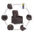 Sillón de masaje reclinable de tela marrón