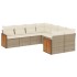 Juego de sofás de jardín con cojines beige 8 pzas ratán