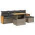 Set de muebles de jardín 6 pzas y cojines ratán sintético