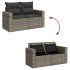 Set de muebles de jardín 9 pzas y cojines ratán sintético