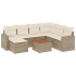 Juego de sofás de jardín con cojines beige 8 pzas ratán