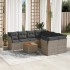 Set de muebles de jardín 9 pzas y cojines ratán sintético