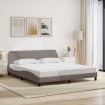 Cama sin colchón tela gris taupe 180x200 cm